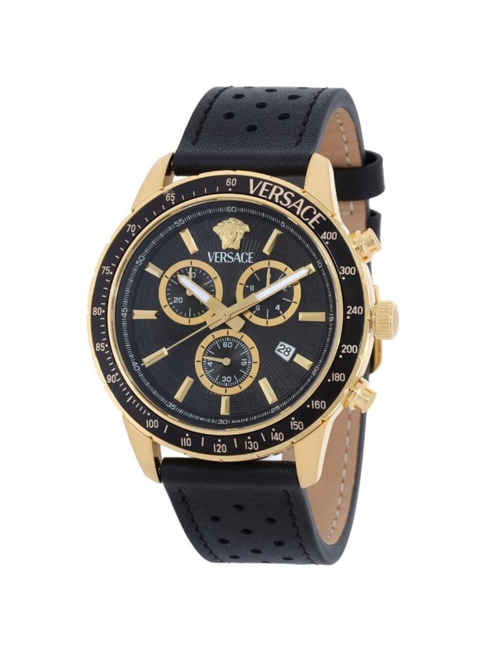 NWT Versace Sport Chrono Quartz Black Dial Men's Watch
